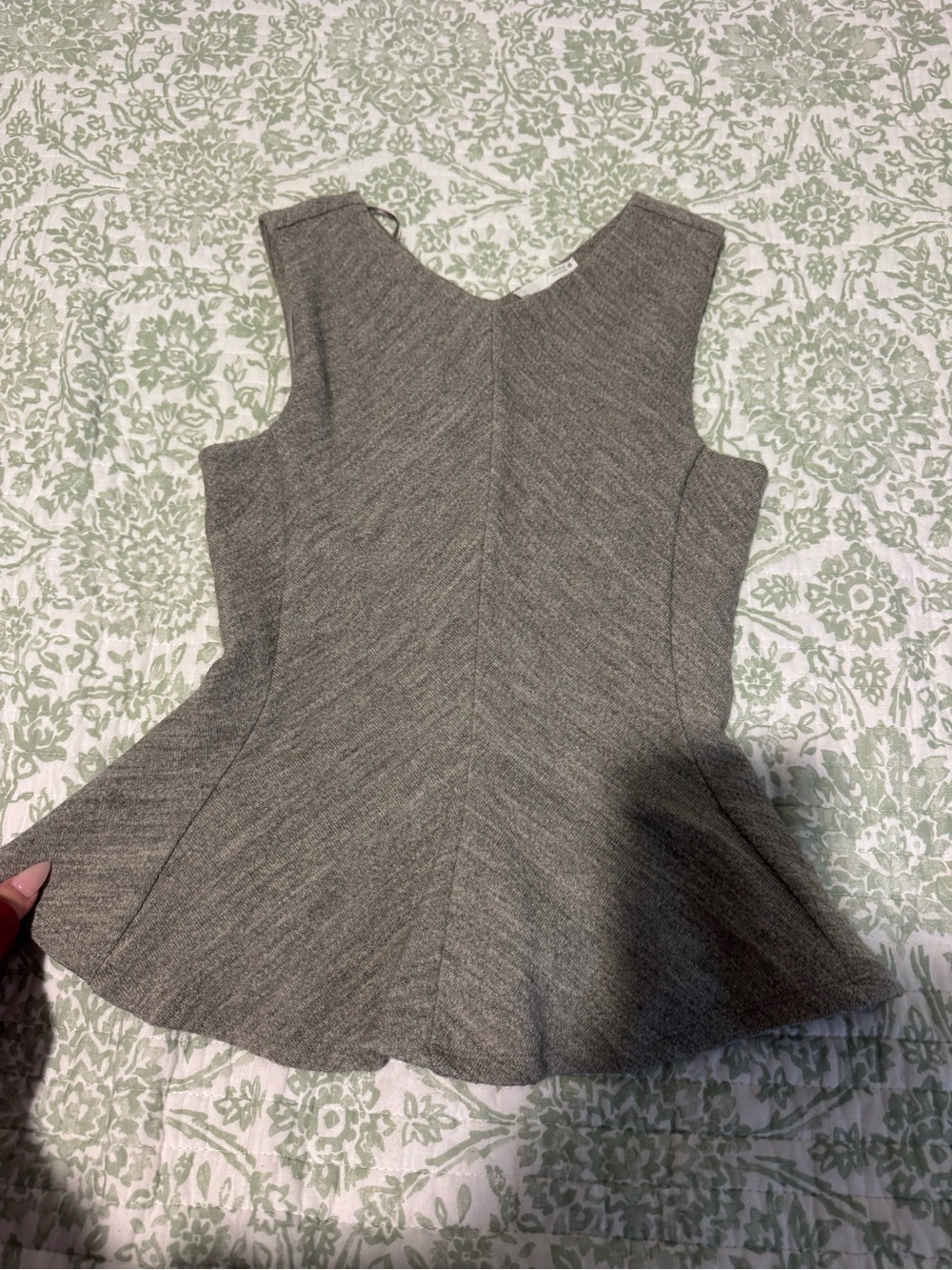 Zara Gray Textured Peplum Tank Top